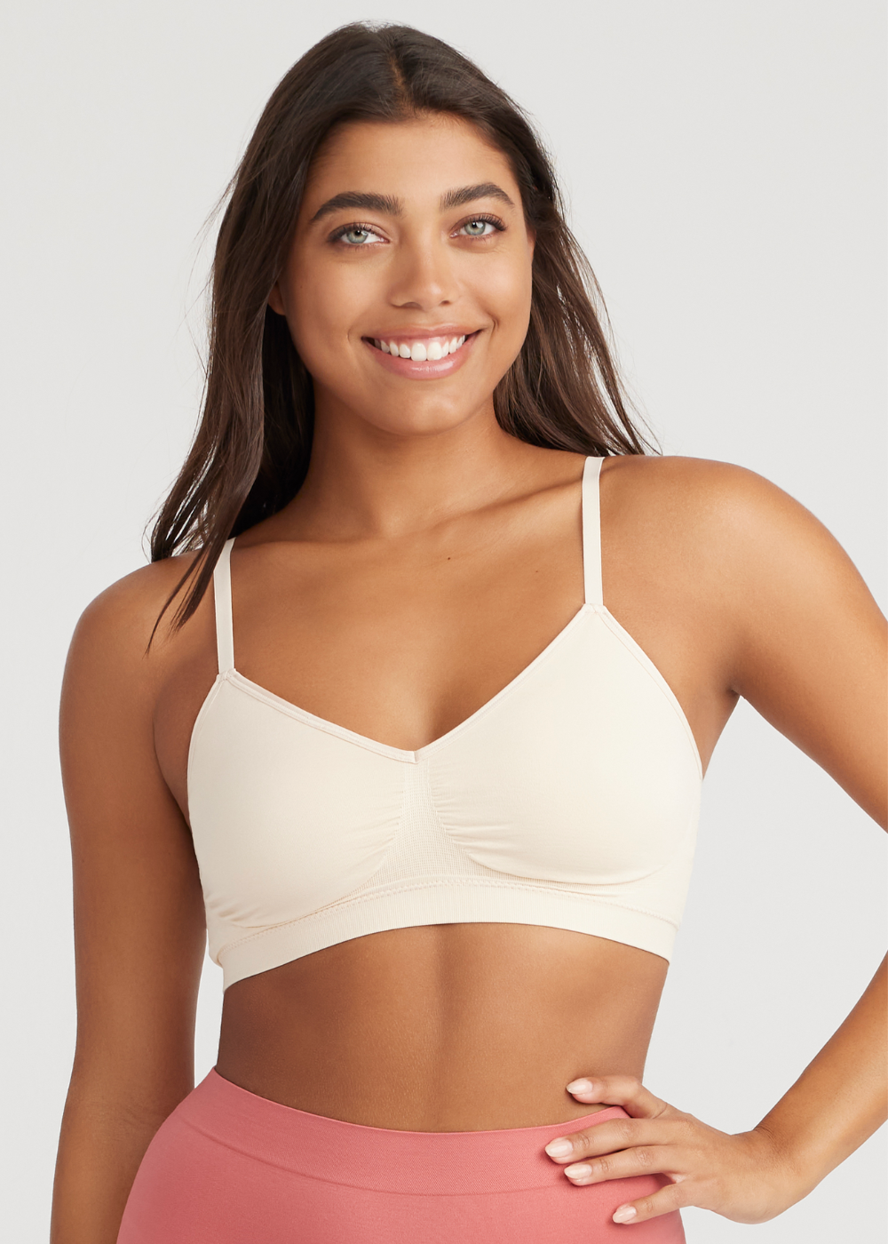 V-Neck Bralette - Seamless from Yummie in Nude  - 1
