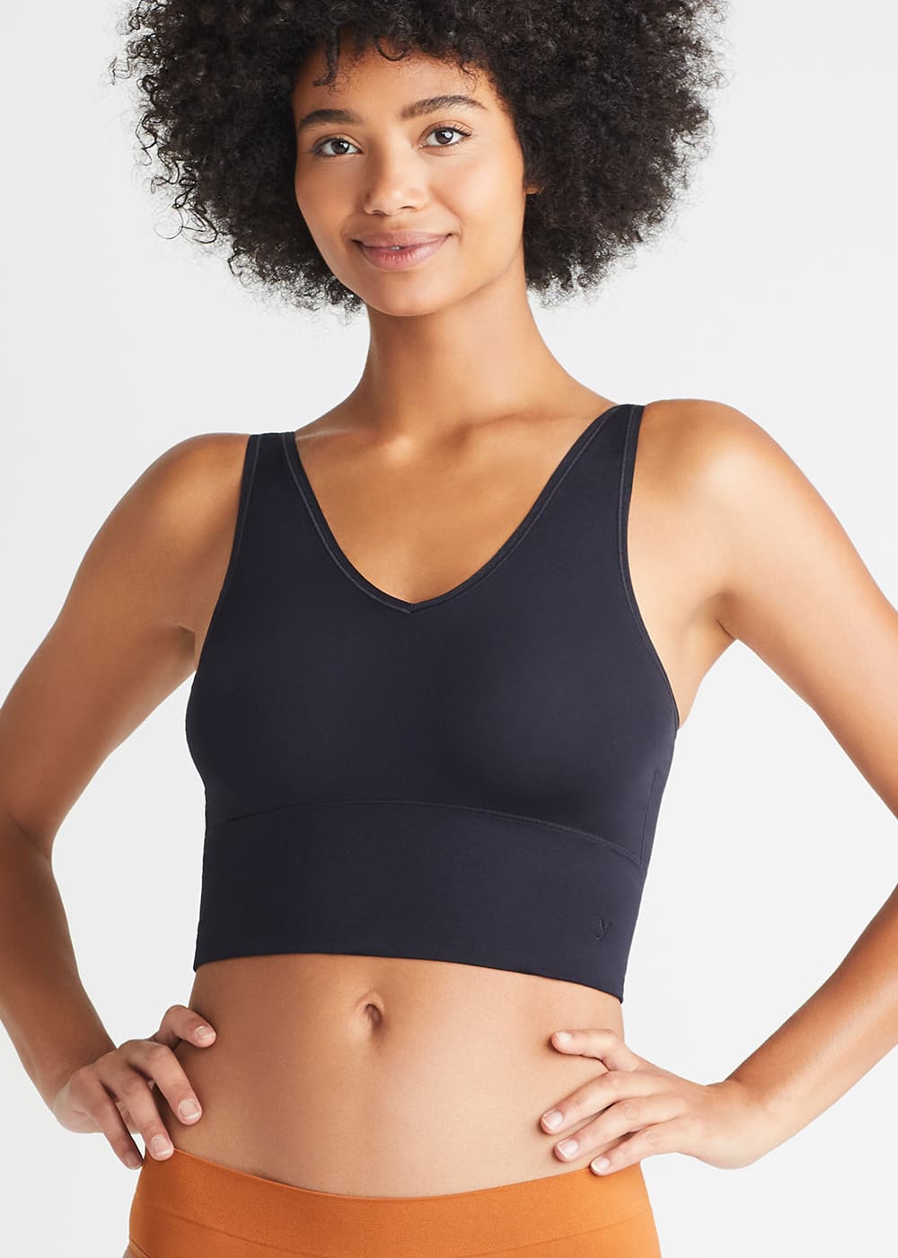 Claudia Longline Bra Top - Seamless from Yummie in Black  - 1