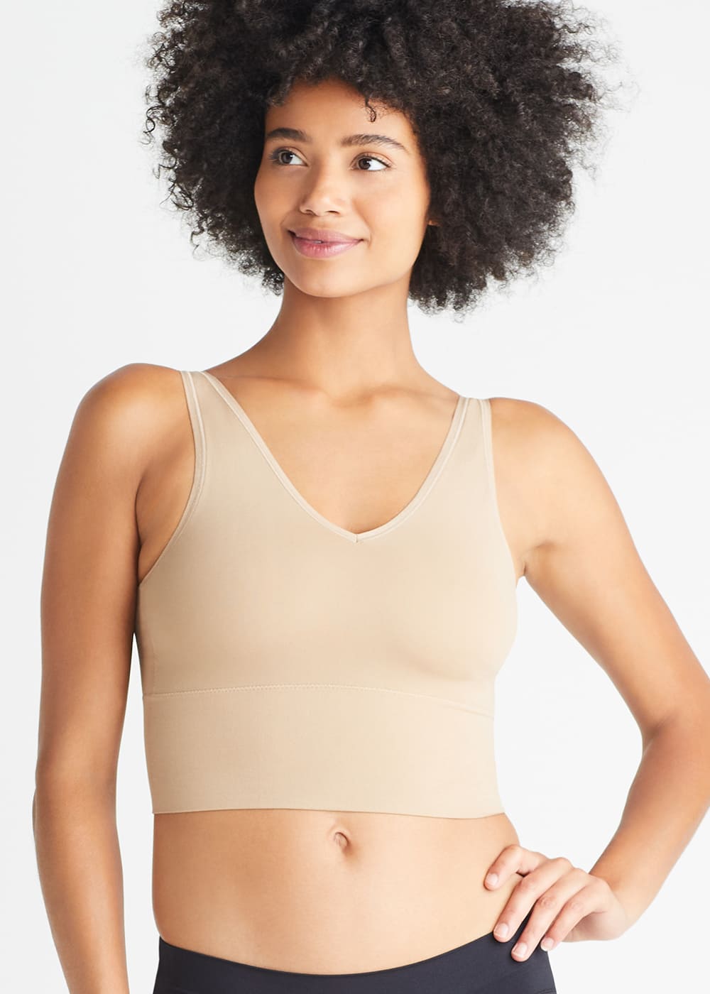 Claudia Longline Bra Top - Seamless from Yummie in Almond  - 1