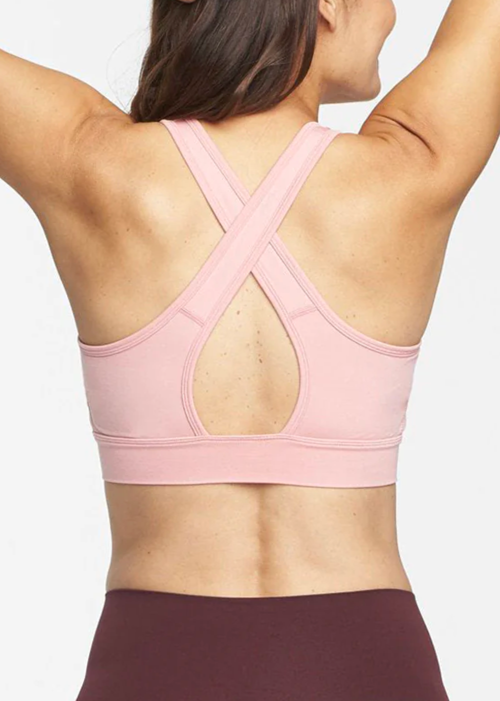 Longline Cross Back Bralette - Seamless from Yummie in Blush  - 1