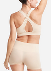 Longline Cross Back Bralette w/ Removable Pads from Yummie in Frappe - 1