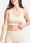 Longline Cross Back Bralette w/ Removable Pads from Yummie in Frappe - 2