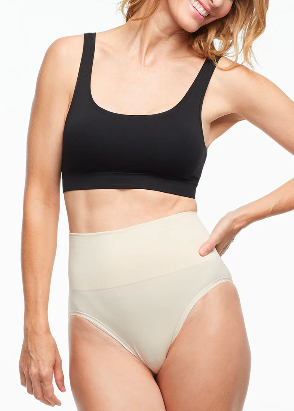 Eva Square Neck Bralette - Seamless from Yummie in Black  - 1