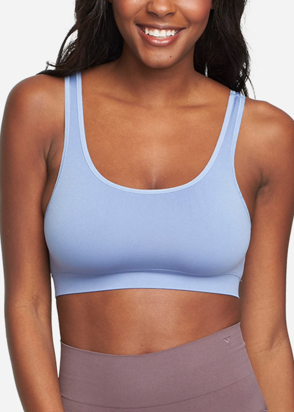 Eva Square Neck Bralette - Seamless from Yummie in English Manor Blue  - 1