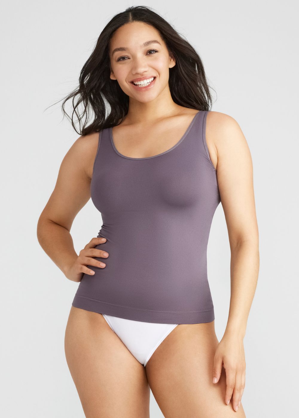 Non-Shaping 2-Way Tank - Seamless from Yummie in Dusty Mink  - 1