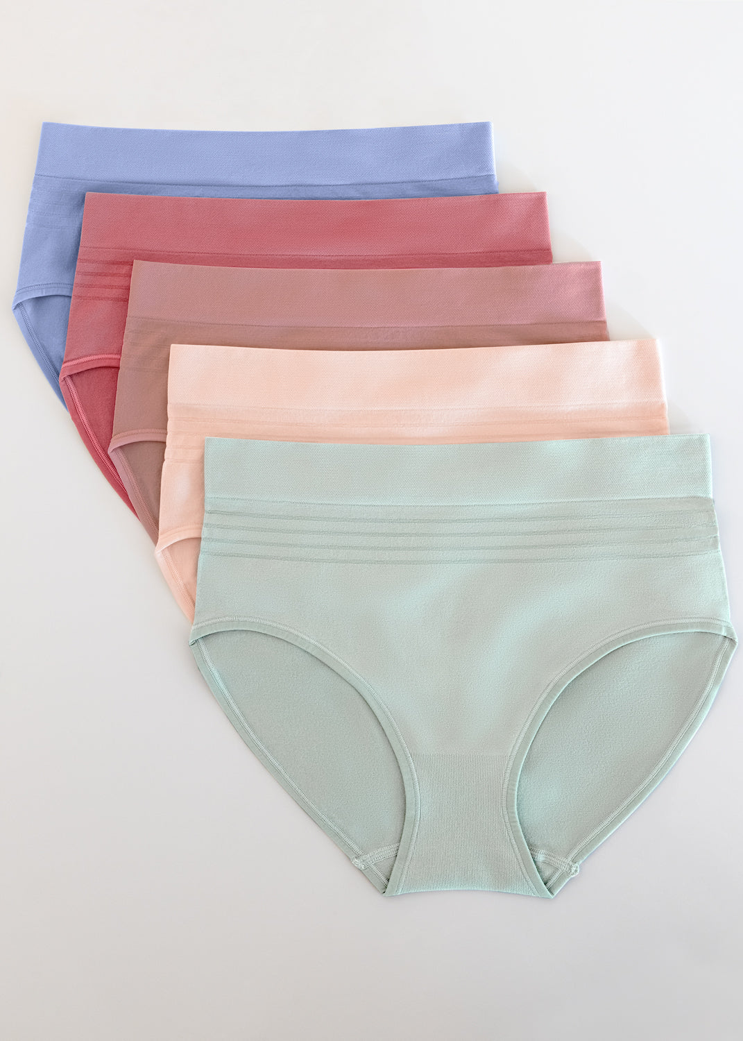 5 pack Non Shaping Retro Brief Shadow Stripe Pastels