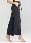 Wide Leg Lounge Pant - Slub Knit from Yummie in Black Marl - 1