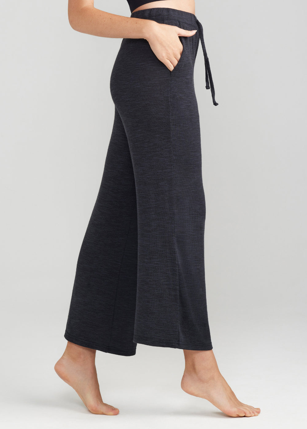 Wide Leg Lounge Pant - Slub Knit