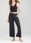 Wide Leg Lounge Pant - Slub Knit from Yummie in Black Marl - 2