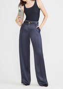 Black Shapewear Tank Styled with Navy Trousers - Full Professional Outfit | Yummie