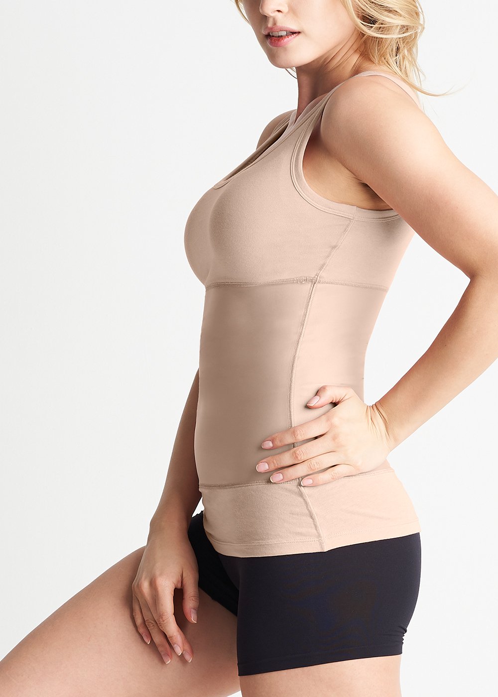 Yummie Tummie Reversible Neckline Shapewear Tank - Nude, Size L/XL, NEW