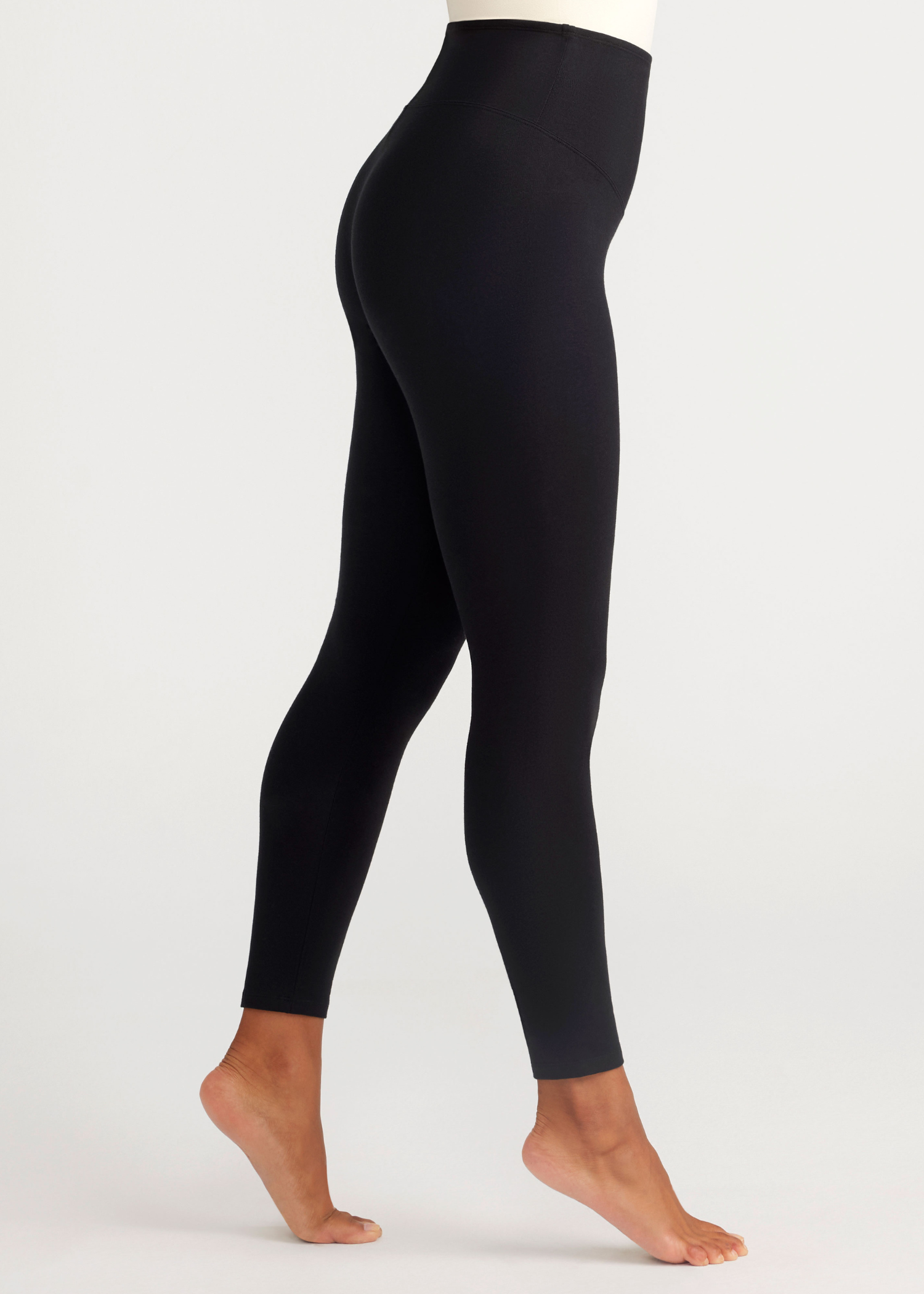 Slimming Thick Black Cotton Leggings