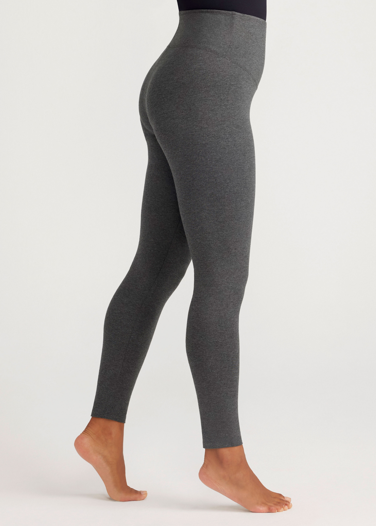 Rachel Shaping Legging - Cotton Stretch from Yummie in Heather Charcoal  - 1