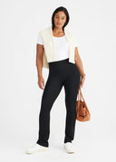 Black Jodi Slim Bootcut Shaping Leggings - Styled Look with Sneakers & Holdall | Yummie