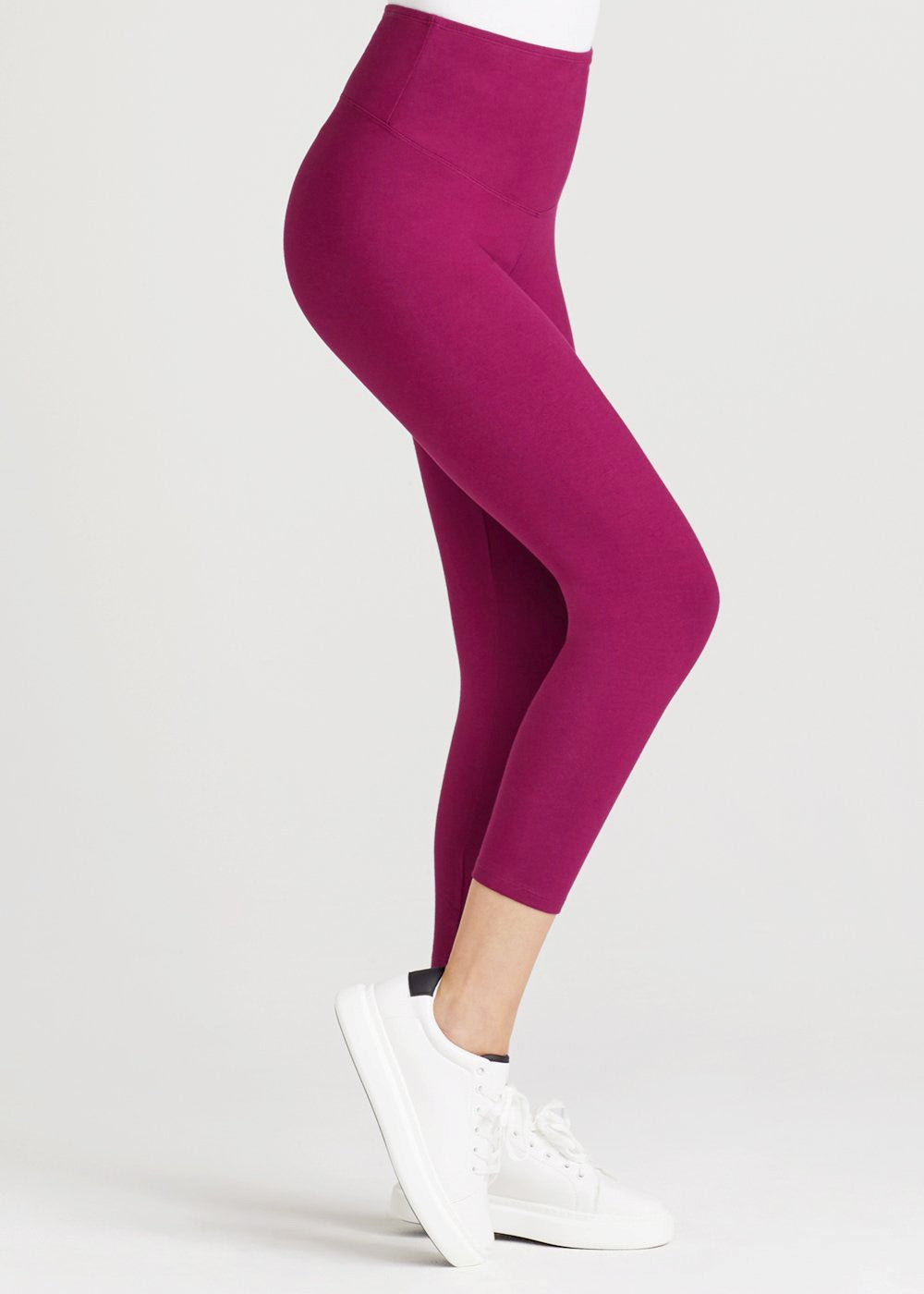 Gloria 7/8 Ankle Shaping Legging - Cotton Stretch from Yummie in Blackberry  - 1