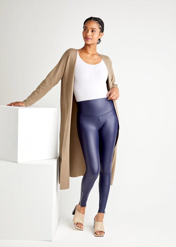 Faux Leather Shaping Legging w/ Side Zip from Yummie in Faux Leather Shaping Legging w/ Side Zip - 14