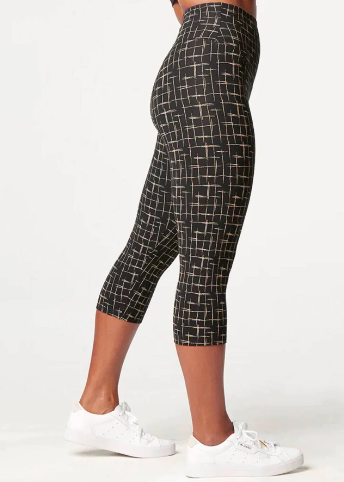 Talia Cropped Capri Shaping Legging - Cotton Stretch from Yummie in Black Print  - 1