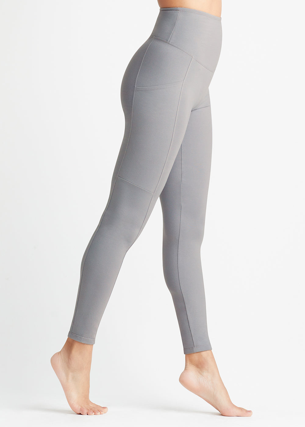 Rachel Shaping Legging with Side Pockets - Cotton Stretch from Yummie in Sharkskin  - 1