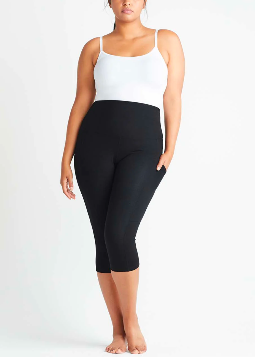 KOGMO Women's Cotton Stretch Capri Leggings 3-Pack - 15-Inch Inseam, Comfort Fit (Size S/M/L)