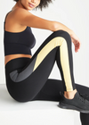 Rachel Shaping Legging w/ Racing Stripe - 360Sculpt™ Cotton - Black/Smoke/Lemon Drop from Yummie in Black/Smoke/Lemon Drop - 1