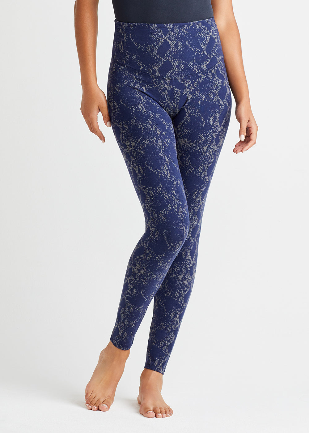 Blue Cotton Stretch Gabardine Leggings - BrandAlley