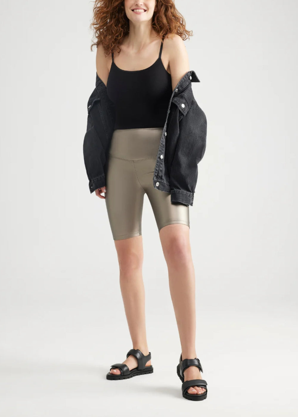 Faux Leather Shaping Biker Short
