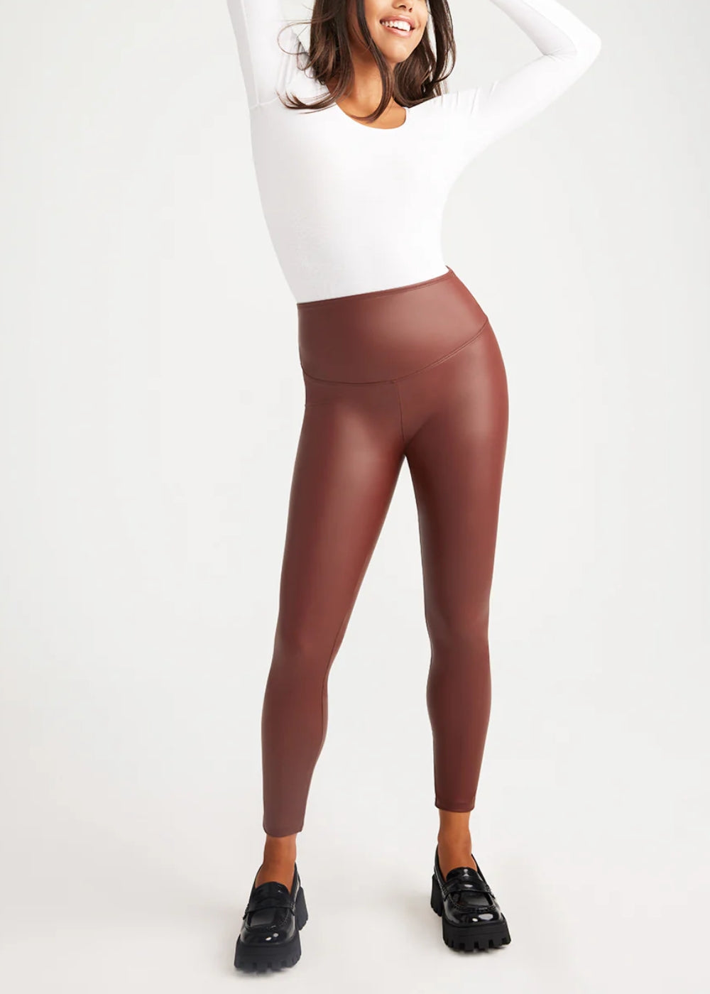 Faux Leather Shaping Legging Java