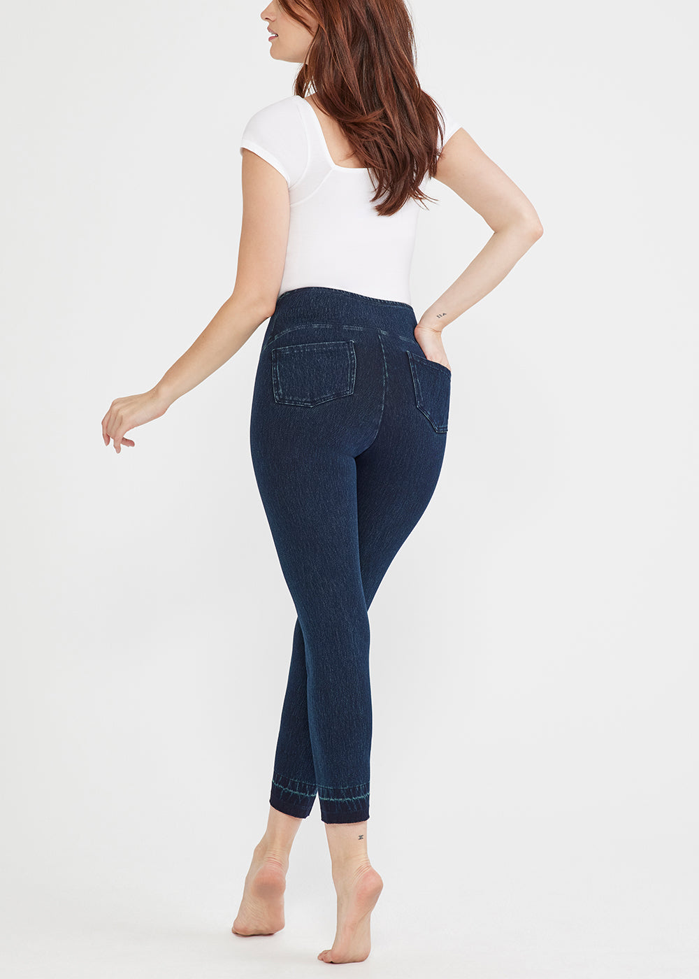 Stretch Skinny Denim Legging Navy Blue Remy Cropped Legging – Yummie