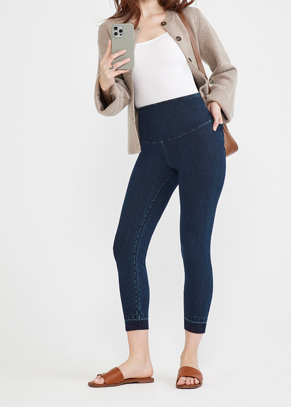 Remy Cropped Denim Shaping Legging w Released Hem True