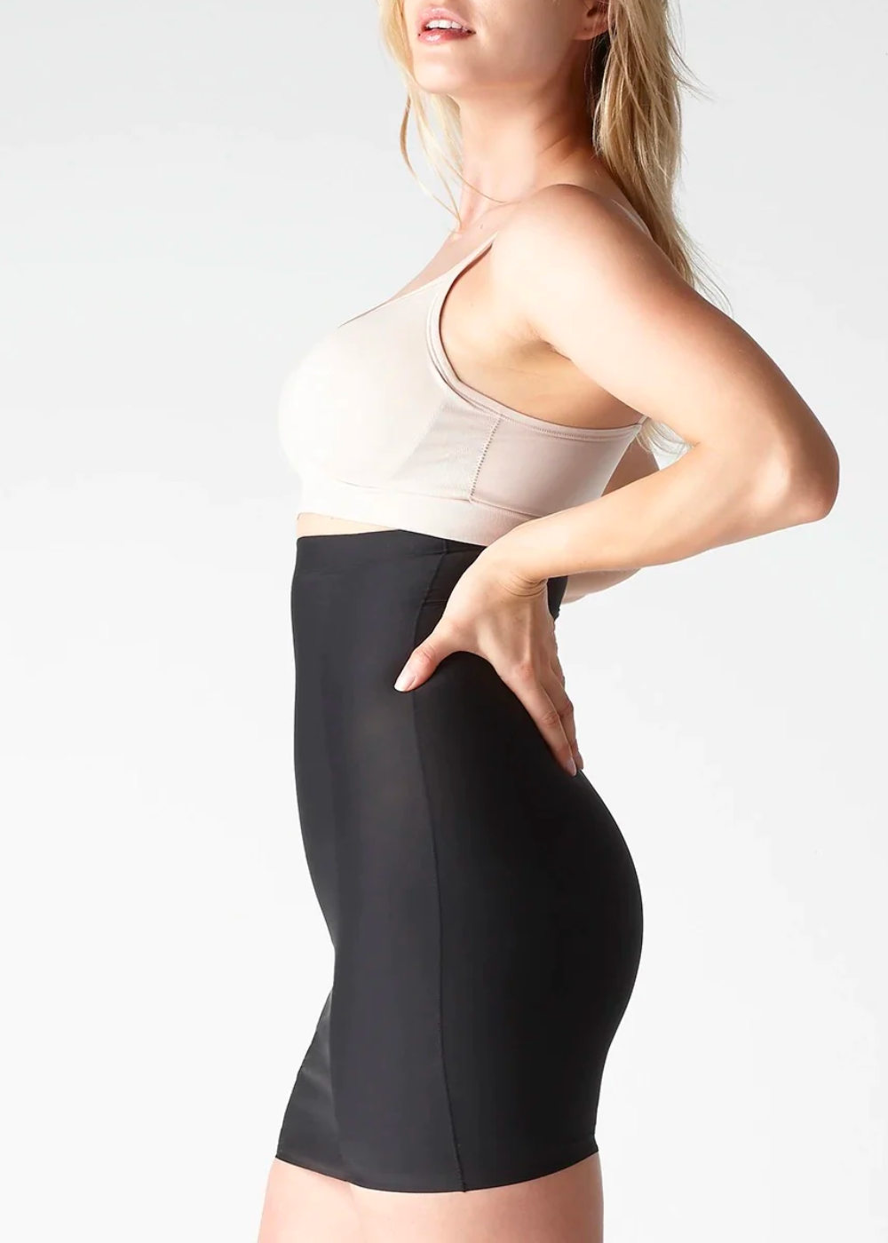 Hidden Curves Firm Shaping High Waist Skirt Slip from Yummie in Black  - 1