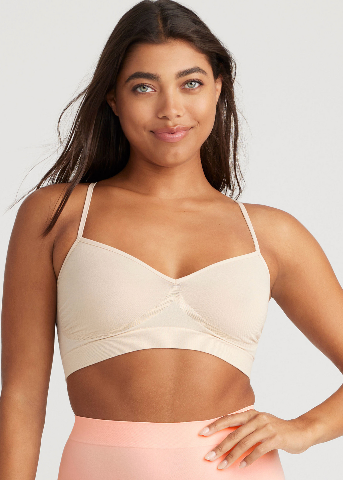 Audrey Unlined Bralette - Outlast® Seamless from Yummie in Frappe  - 1