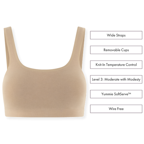 Nude Seamless Soft Moisture Wicking Bra Bralette w/ Removable Pads – Yummie