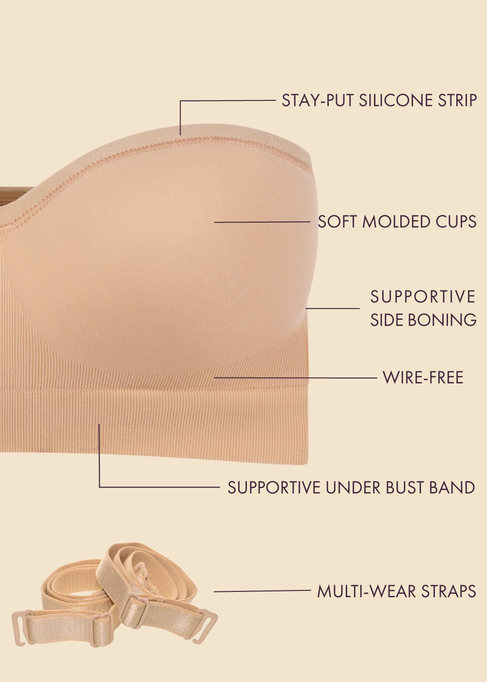 Buy Bodycare polycotton wirefree convertible straps moulded cup