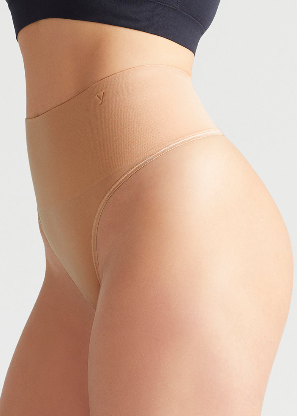 Yummie Seamless Lace Thong, Almond, Size M/L, from Soma