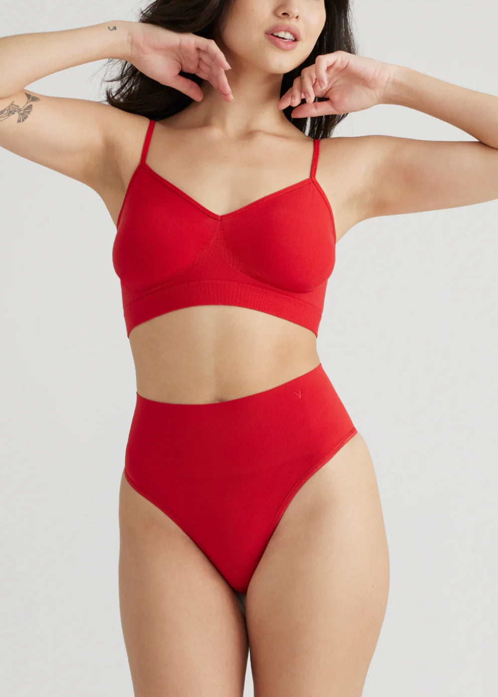 Red Seamless Comfortable Everyday Shaping Ultralight Shapewear