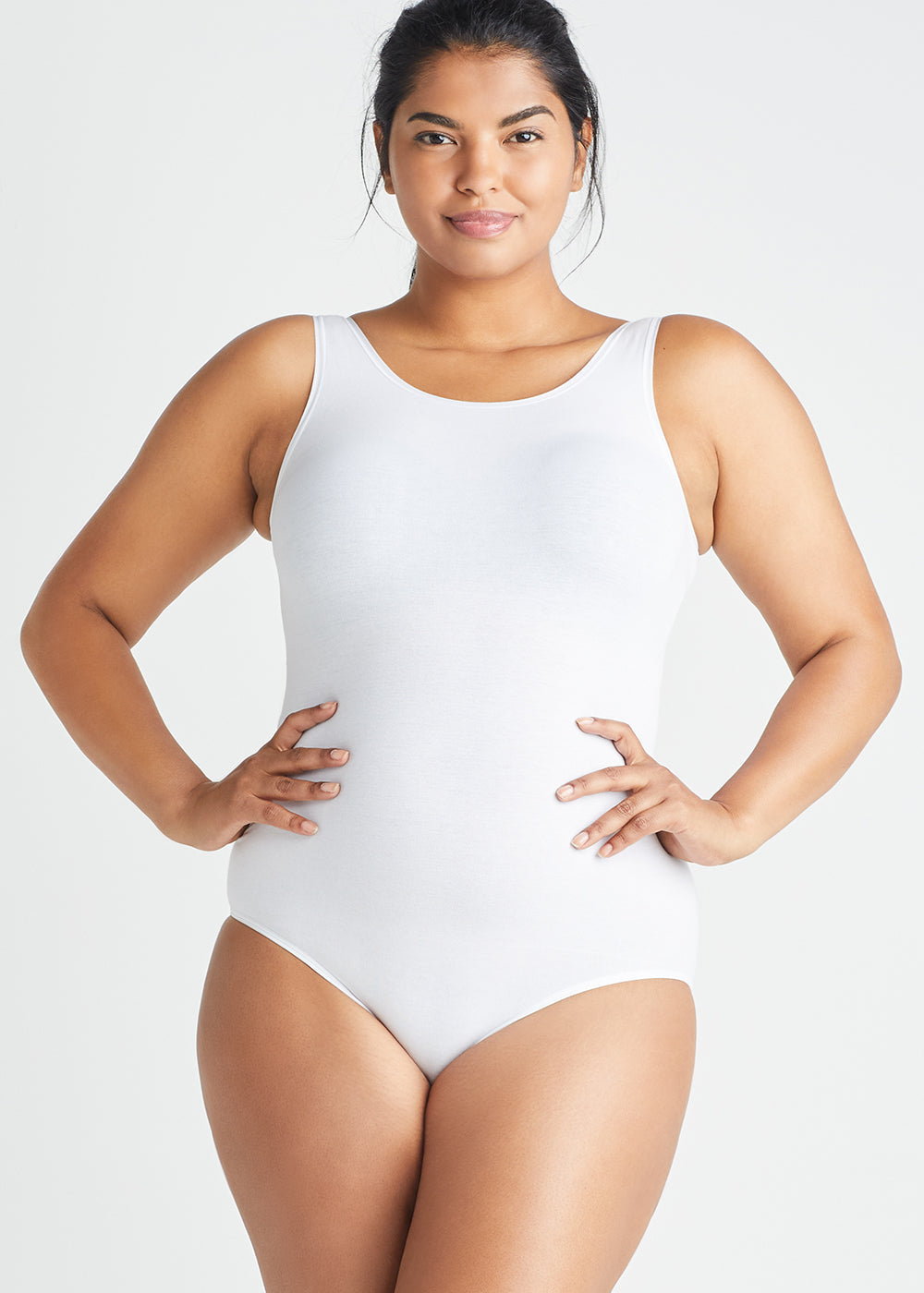 Ruby Shaping Full Back Bodysuit - Cotton Seamless from Yummie in White  - 1