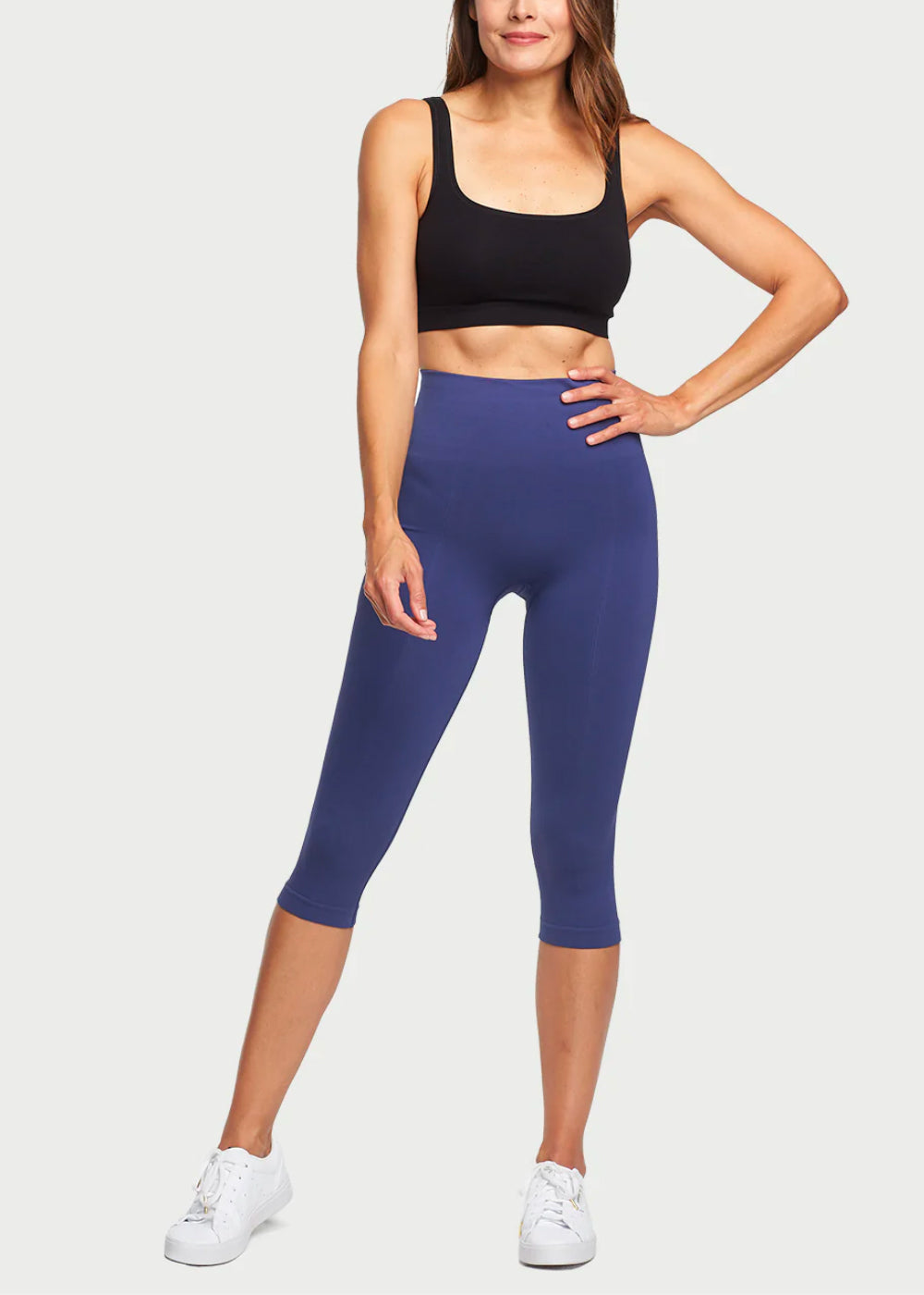 Morgan Seamless Cropped Capri Shaping Legging from Yummie in Deep Cobalt  - 1