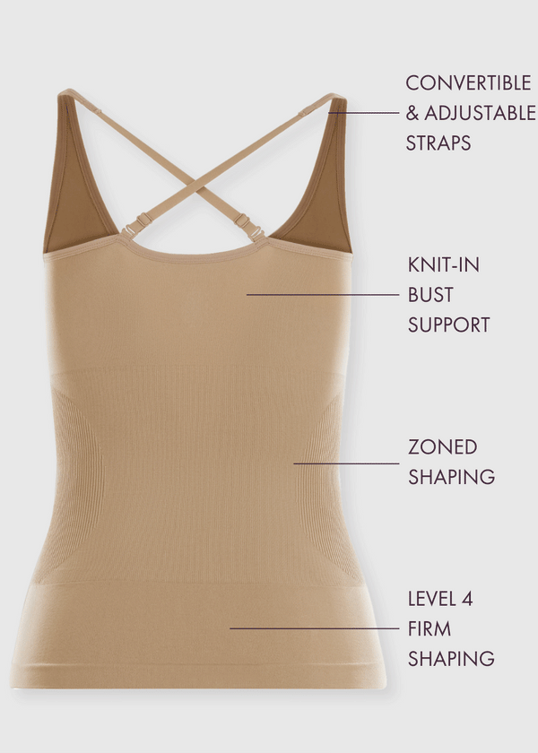 Fay Convertible Seamless Shapewear Camisole in Almond | yummie Fay Convertible Seamless Shapewear Camisole in Almond | yummie