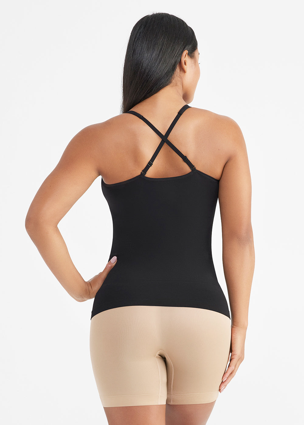Black Seamless Firm Shaping Cami Convertible Zoned Shapewear