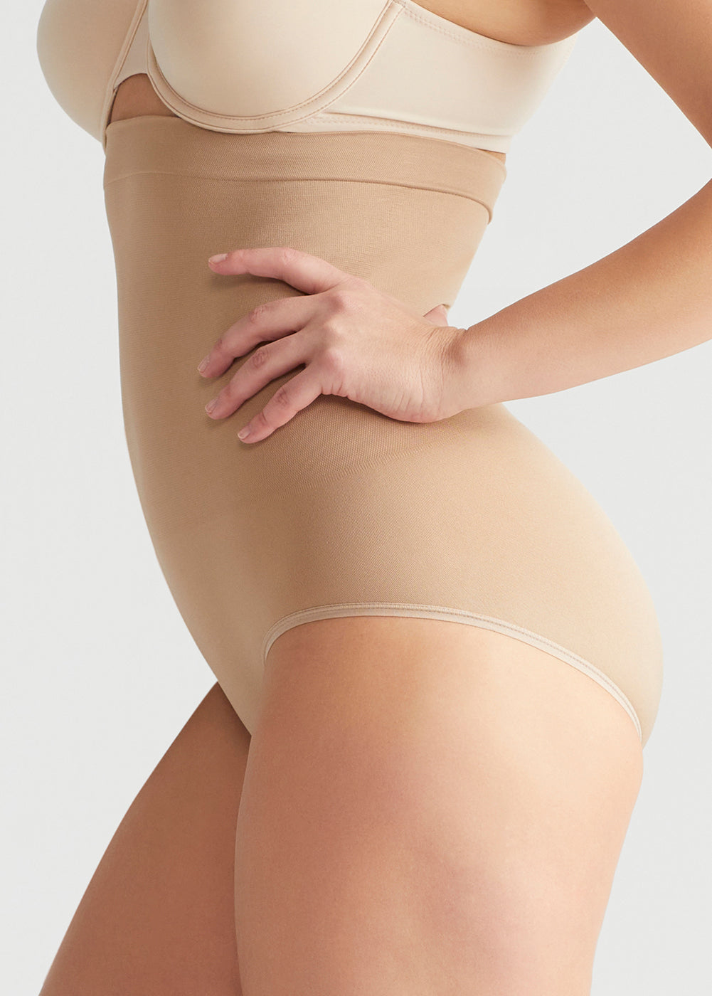 Seamless Solutions - High Waist Shaping Brief from Yummie in Almond  - 1