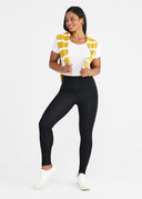 White Holly Short Sleeve Shaping Top 360Sculpt Cotton - Styled Look 5'9" Model M/L | Yummie