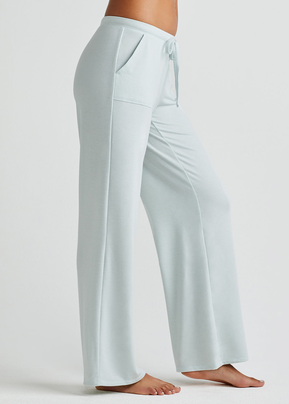 Straight Leg Lounge Pant with Pockets - Baby French Terry from Yummie in Misty Blue  - 1