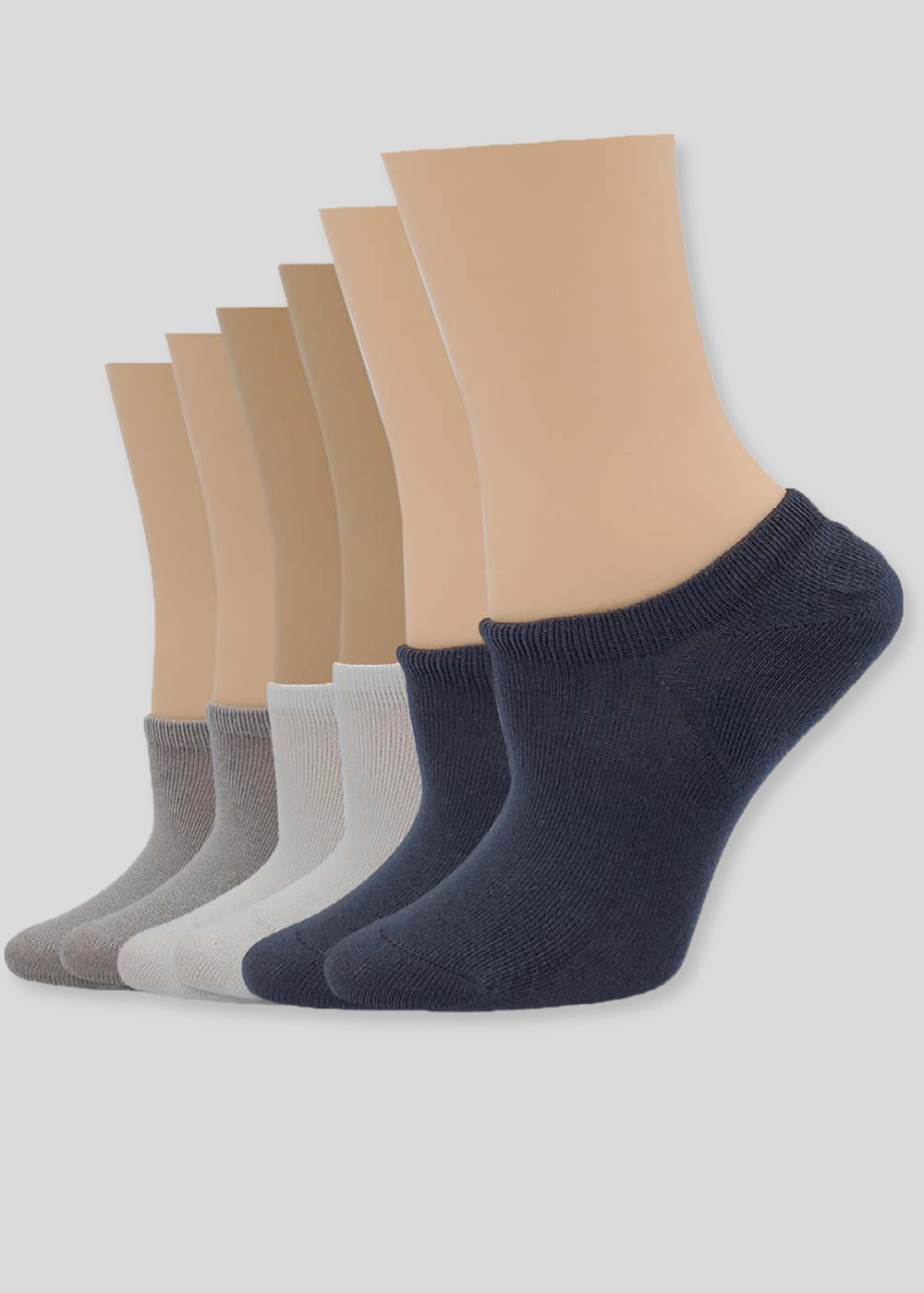3-Pack No Show Liner Socks from Yummie in Grey/White/Black - 1