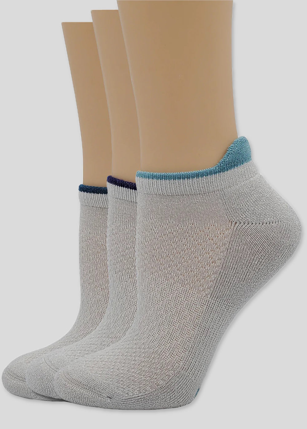 3-Pack Low Cut Socks with Contrast Tab from Yummie in Grey Multi - 1