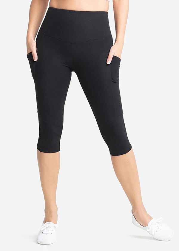 Talia Crop Shaping Legging w/ Pockets - 360Sculpt™ Cotton from Yummie in Black - 17