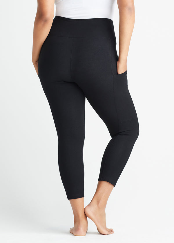 Black Cotton Stretch Butt Lifting Leggings Gloria 7/8 Shaping Legging