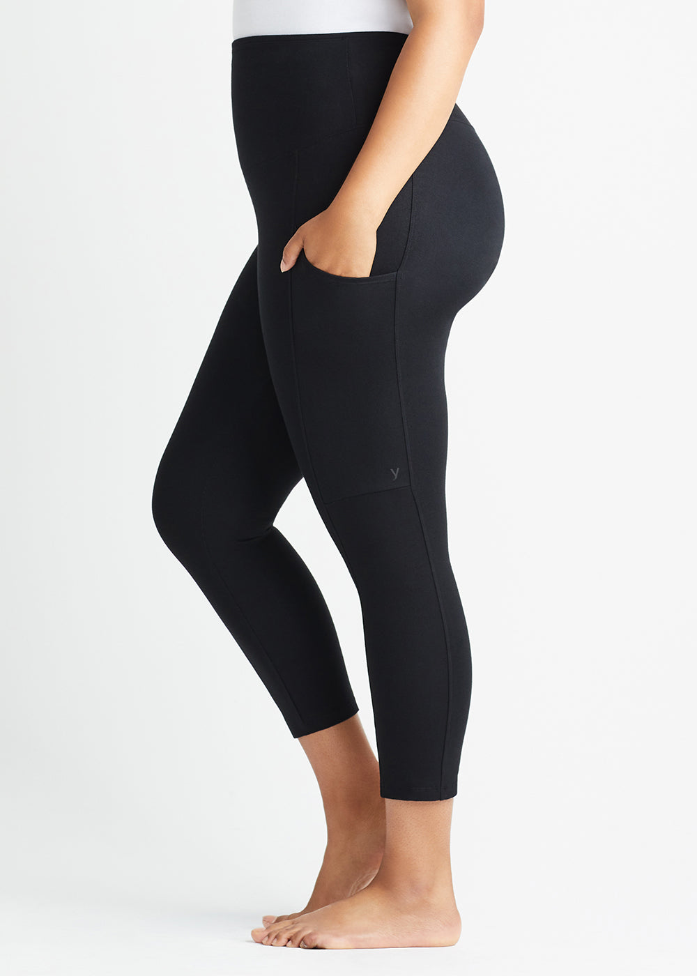 Black Cotton Stretch Butt Lifting Leggings Gloria 7/8 Shaping