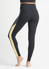 Rachel Shaping Legging w/ Racing Stripe - 360Sculpt™ Cotton from Yummie in Black/Smoke/Lemon Drop - 4