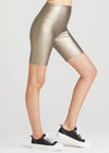 Bronze Faux Leather Shaping Biker Short from Yummie in Bronze Faux Leather Shaping Biker Short - 7