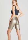 Bronze Faux Leather Shaping Biker Short from Yummie in Bronze Faux Leather Shaping Biker Short - 10